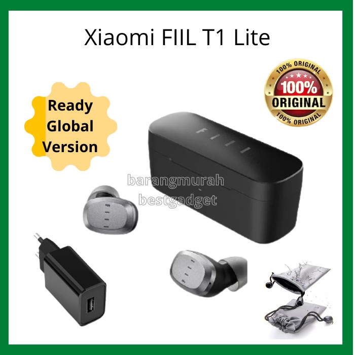 ORIGINAL EARBUDS TWS XIAOMI FIIL T1 LITE BLUETOOTH 5.2 IPX7 LOW LATENC
