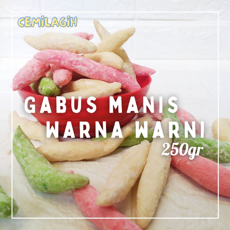 KUE GABUS/ TELOR GABUS MANIS WARNA WARNI 250gram