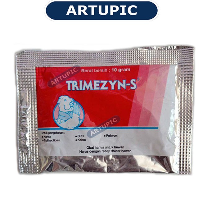 Trimezyn-S 10 gram Obat korisa Coli CRD Trimisin ngorok ayam unggas burung Medion Artupic