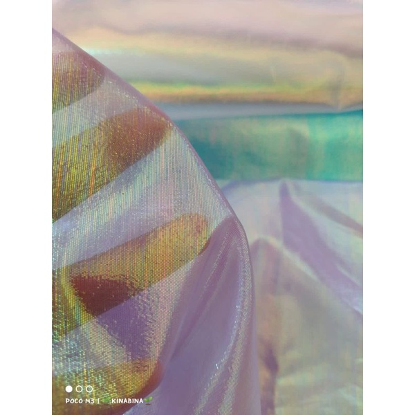 KAIN ORGANDI PELANGI - KAIN SUTRA TEBAL - KAIN KONTREKAN - KAIN  UDANG UDANGAN