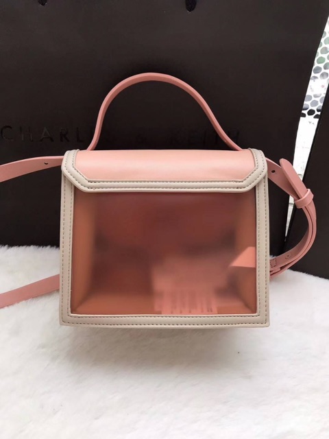 See Through Effect Buckled Bag