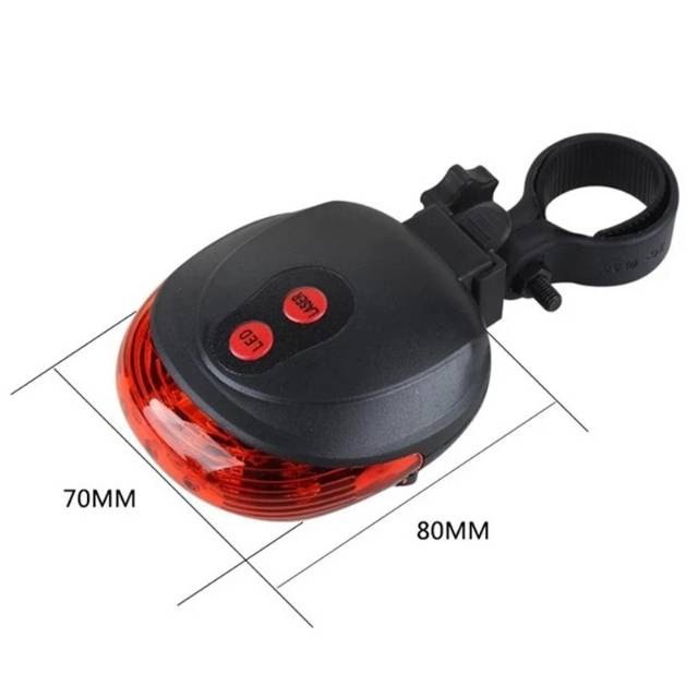 SHABRINA_FASHION!! Lampu Laser Sepeda LED Hitam Tambah Laser Merah