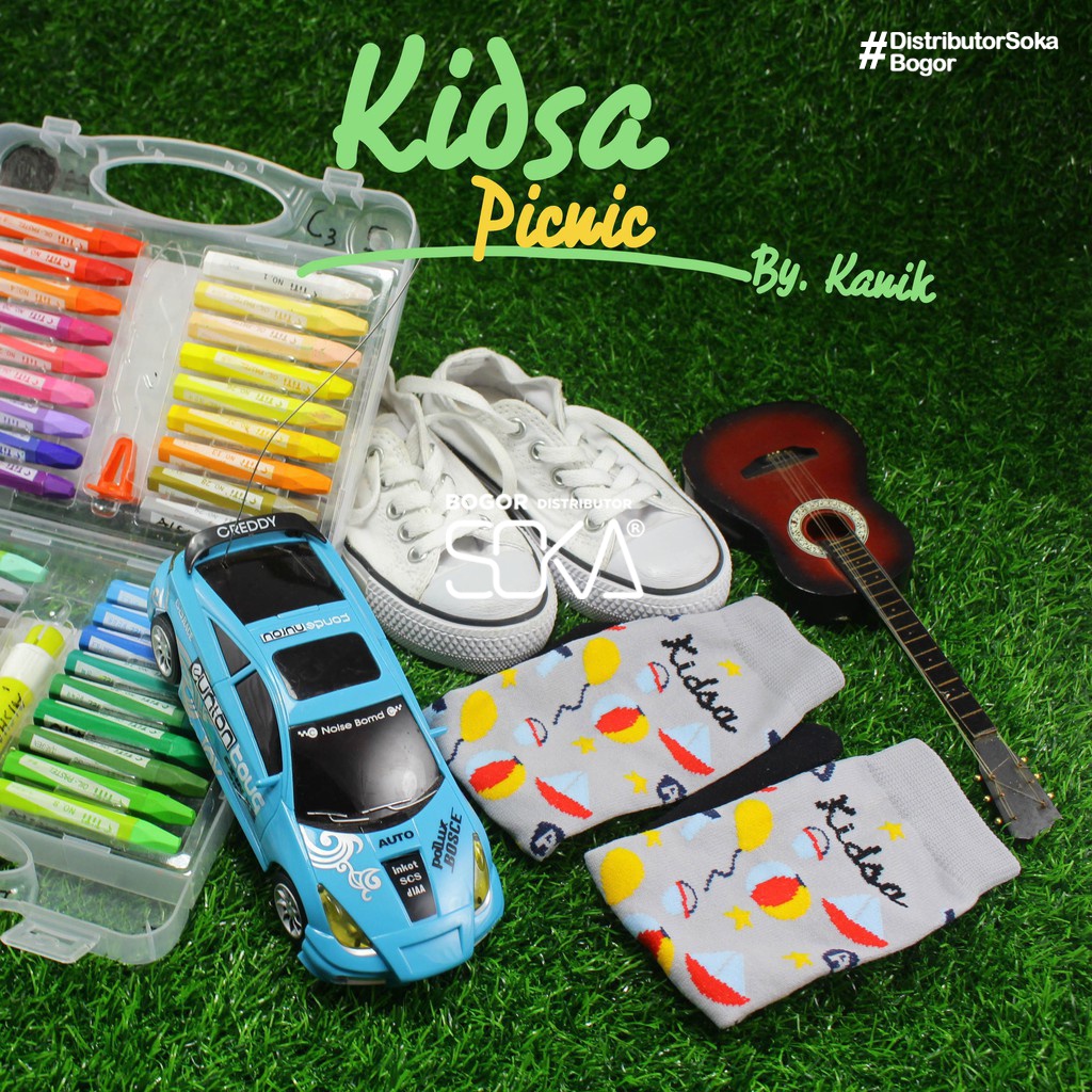 Kanik Kidsa Motif Picnic - Kaos Kaki Anak Jempol Telapak Hitam