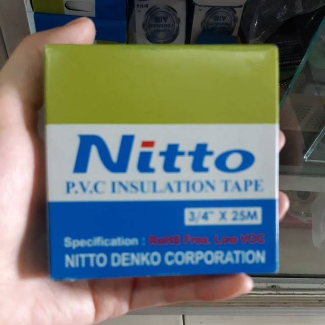 Isolasi listrik hitam Nitto 3/4x25M isolasi kabel