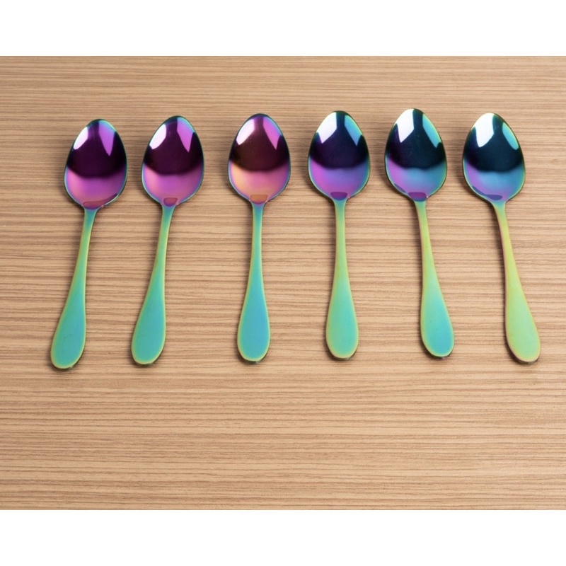 Sendok Garpu makan stainless tebal warna rainbow mewah