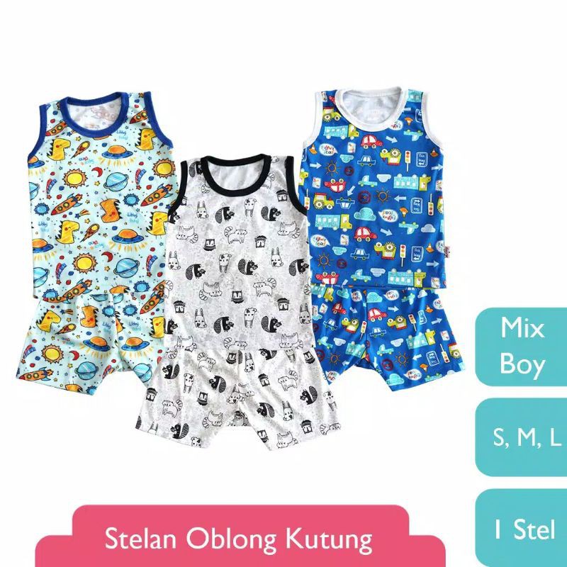 (LIBBY) Setelan Oblong Kutung/Singlet Oblong