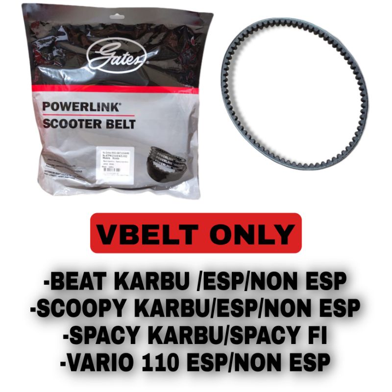 Vanbelt V-Belt Gates Racing Beat fi/ ESP Pop Street Scoopy fi/ ESP K44/k16 Vario110 fi/esp Beat/scoopy karbu  spacy fi/karbu