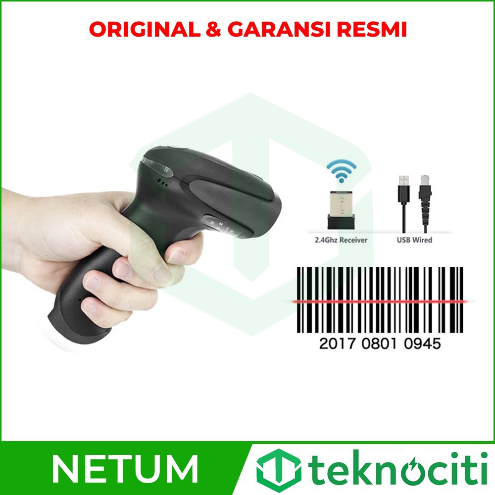 NETUM L6 AutoScan Wireless Barcode Scanner - Long Range Scan HP PC Display