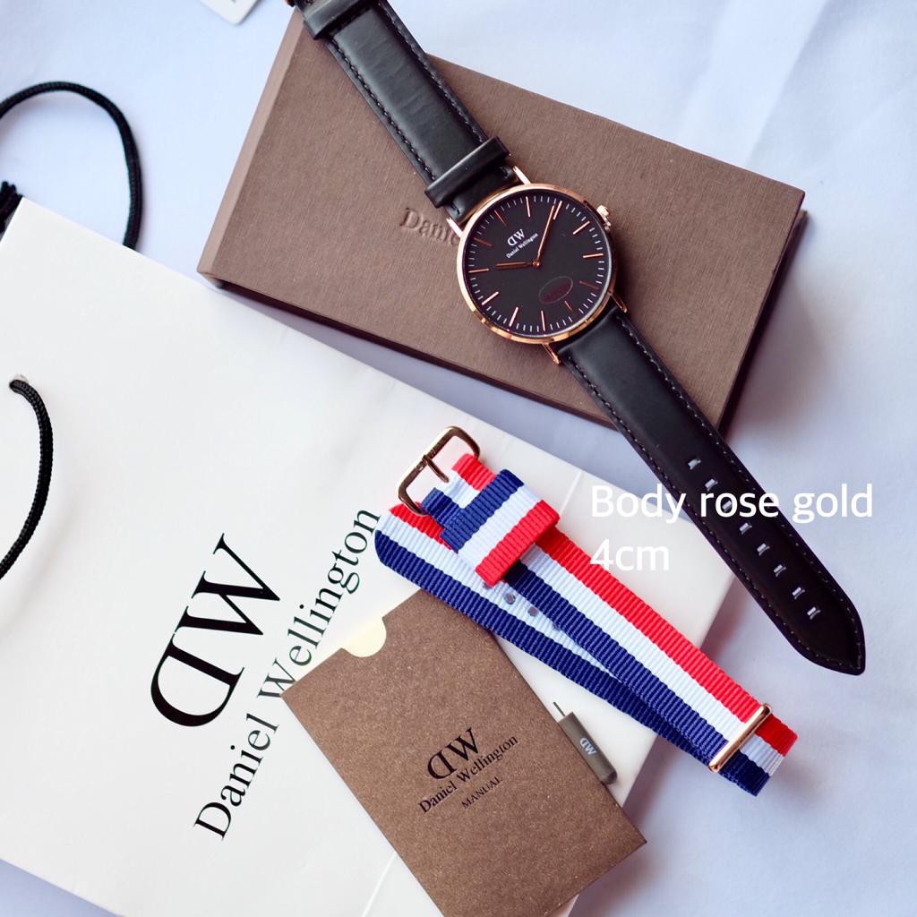 Jam Tangan Pria Wanita Analog DW Daniel Wellington Premium Tali Kulit