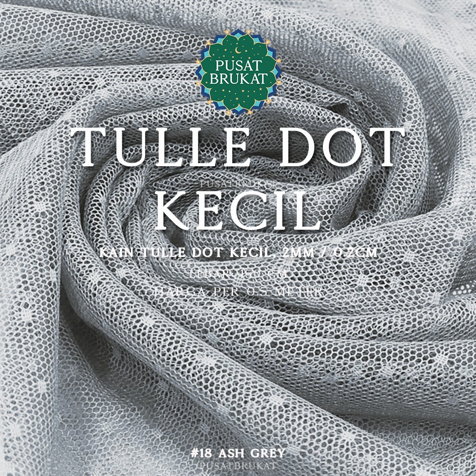 KAIN TILE DOT KECIL - BAHAN TULLE POLKADOT BINTIK HALUS LEMBUT , Lebar: 150cm [harga per 0.5m]