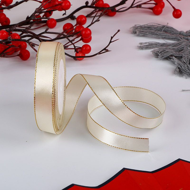 PITA WARNA WARNI SATIN LIST GOLD MEWAH  1 GULUNG 22 M