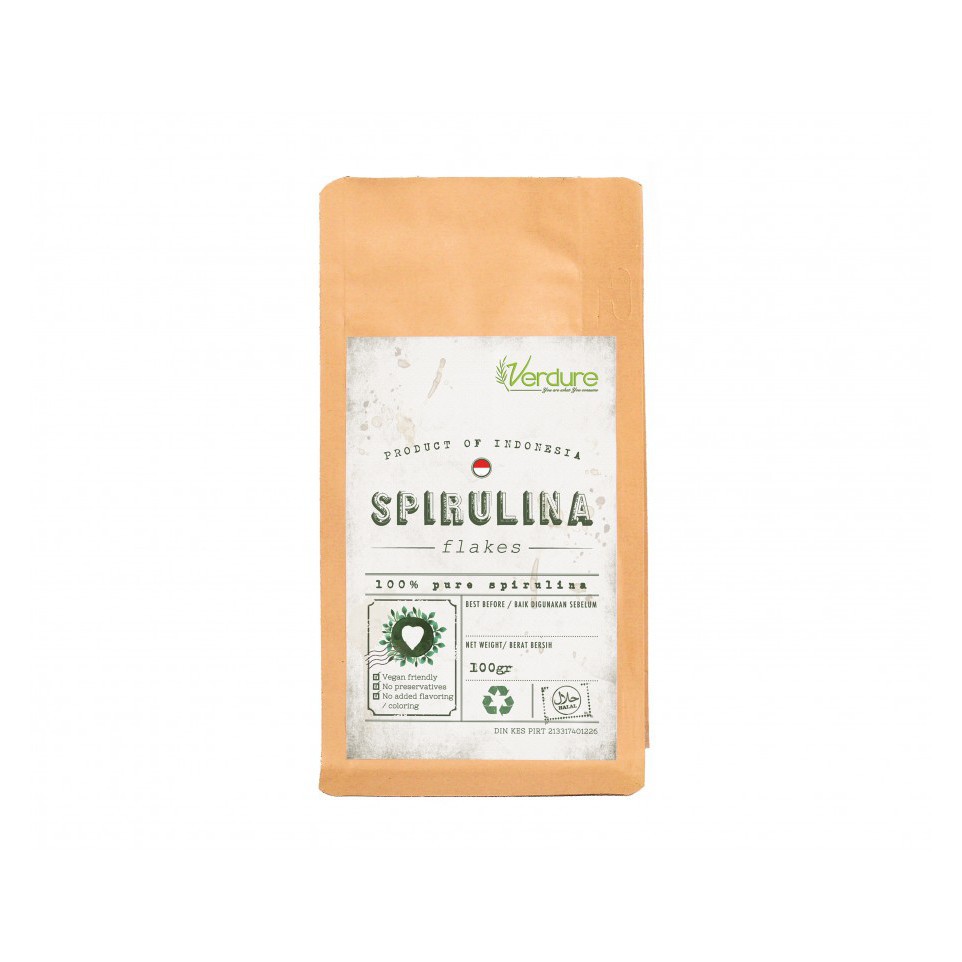 

Be Healthy! Verdure Spirulina Flakes ( Protein Booster From Plants ) 100 gr