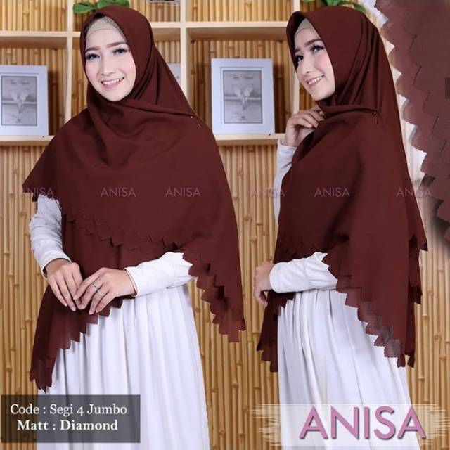 Jilbab Segi Empat Jumbo Lasercut 140 x 140 cm