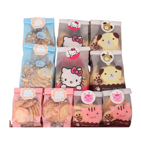 kantong motif cat  HARGA  PER  10 PC animal printing makanan 