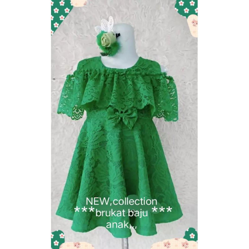 Dres Baju Anak Perempuan Dres Brokat Baju cewek/New Baju Pesta Anak  6 /12 Tahun