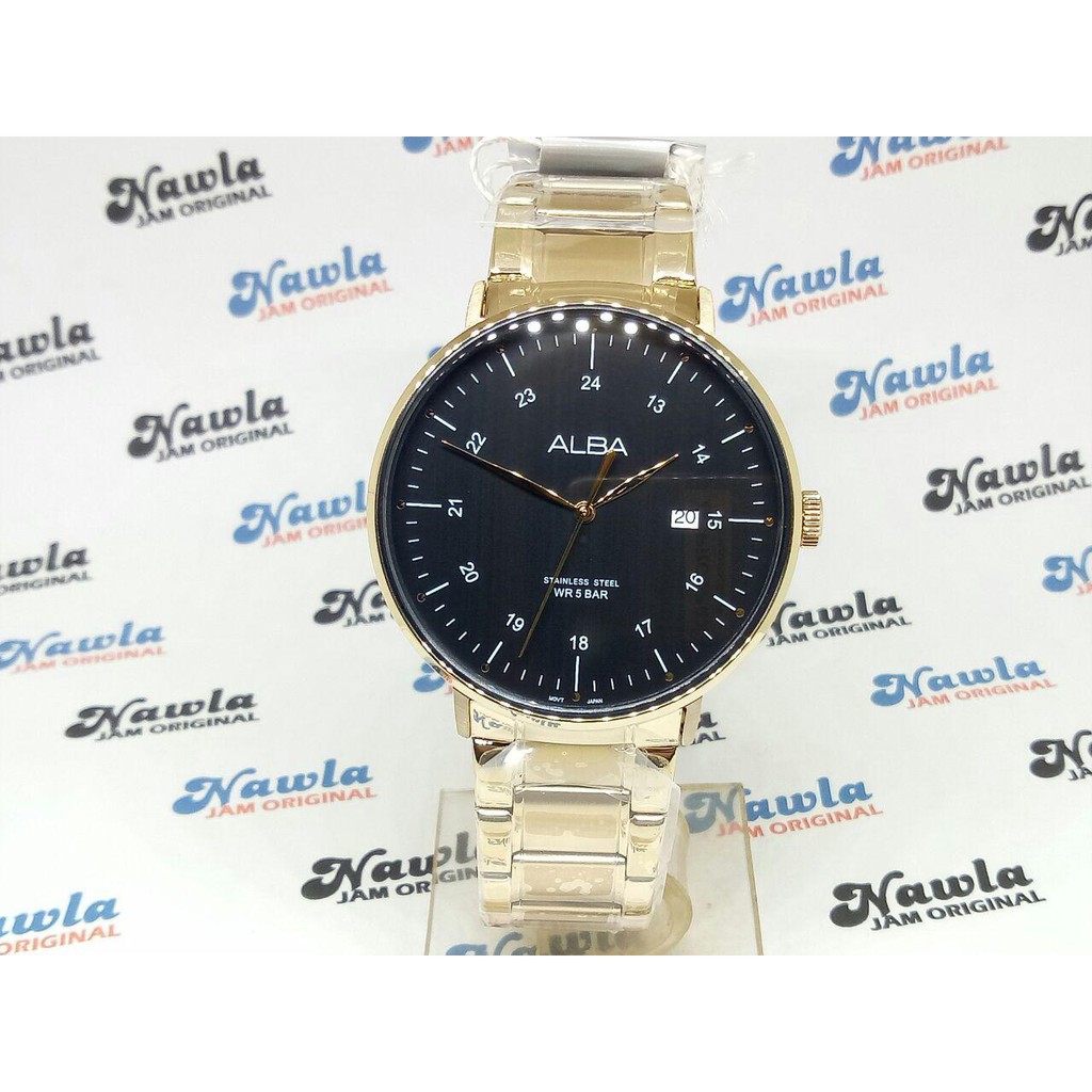 Alba Quartz AS9F94X1 Gold IP Stainless - Jam Tangan Pria AS9F94