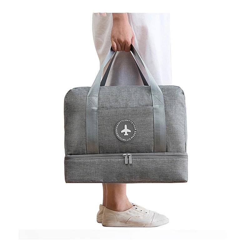 Tas Duffel Jinjing Wanita Travel Handbag Bag - B0127 - Gray