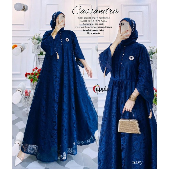 Cassandra Dress Maxy Brokat Jumbo Gamis brokat ld jumbo