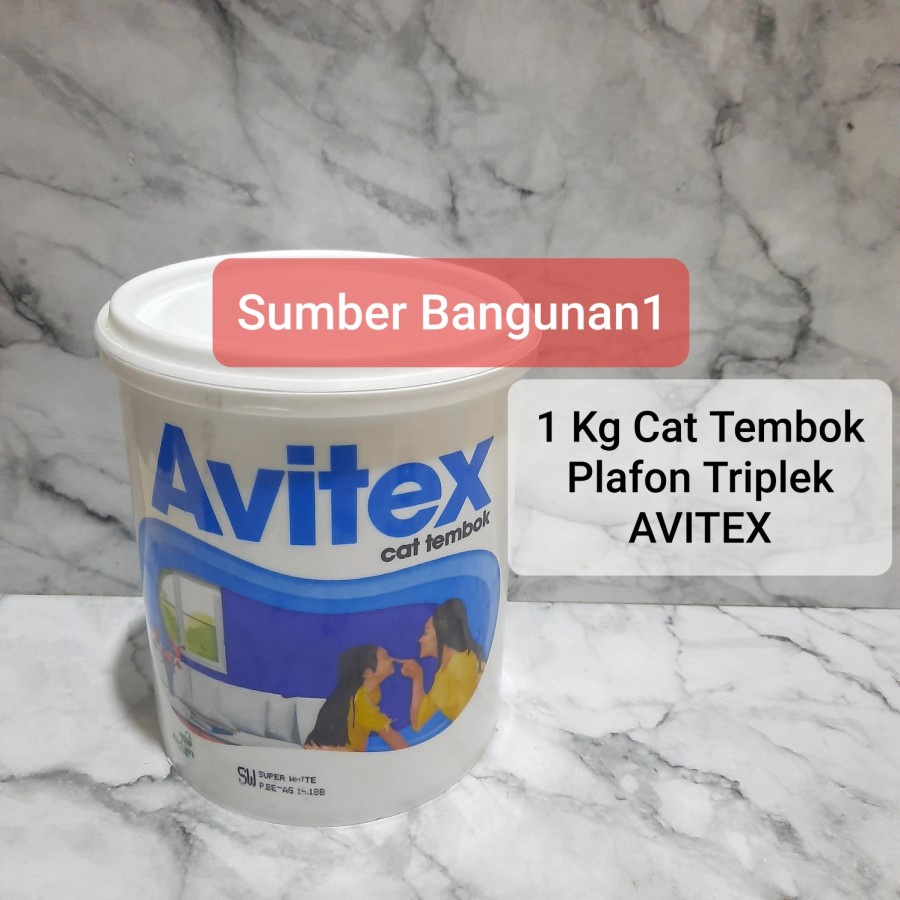 Cat tembok putih avitex 1kg cat dinding