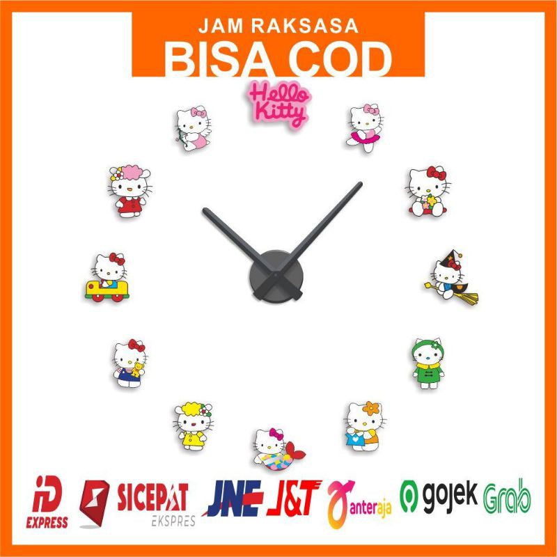 Jam Dinding Raksasa Hello Kitty / Jam Dinding Raksasa Hellokitty Custom