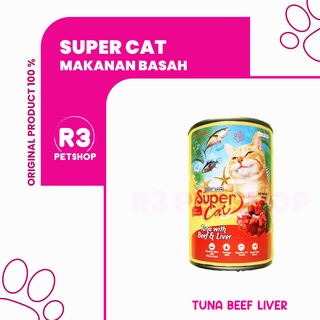 Makanan Kucing Basah Super Cat kaleng 400gr @1dus 24pcs (grab gosend)