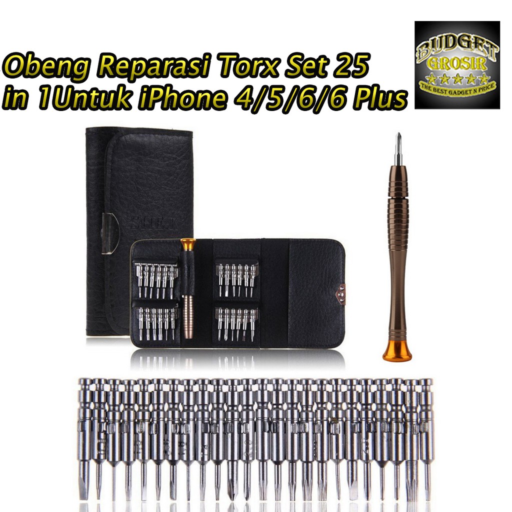 Obeng Reparasi Torx Set 25 in 1 Untuk iPhone 4/5/6/6 Plus - JN00021--Taffware