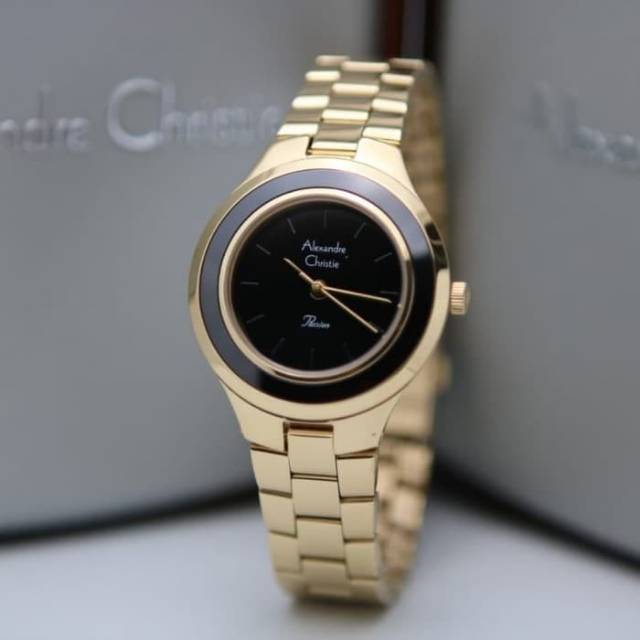 Jam Tangan Wanita Alexandre Christie gold Original Garansi resmi ac 2821