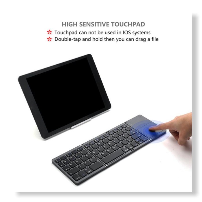 Keyboard Wireless Bluetooth Foldable Touchpad Portable Lipat 3 Folding