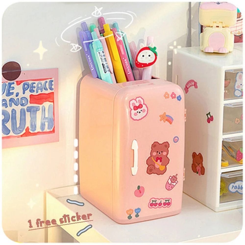 ELEGANT School Supplies Refrigerator Pen Holder Office Desk Organizer Pencil Case Desk Accessories Creative Kawaii Storage Tube Storage Box Large-capacity Pen Storage Stand/Multicolor