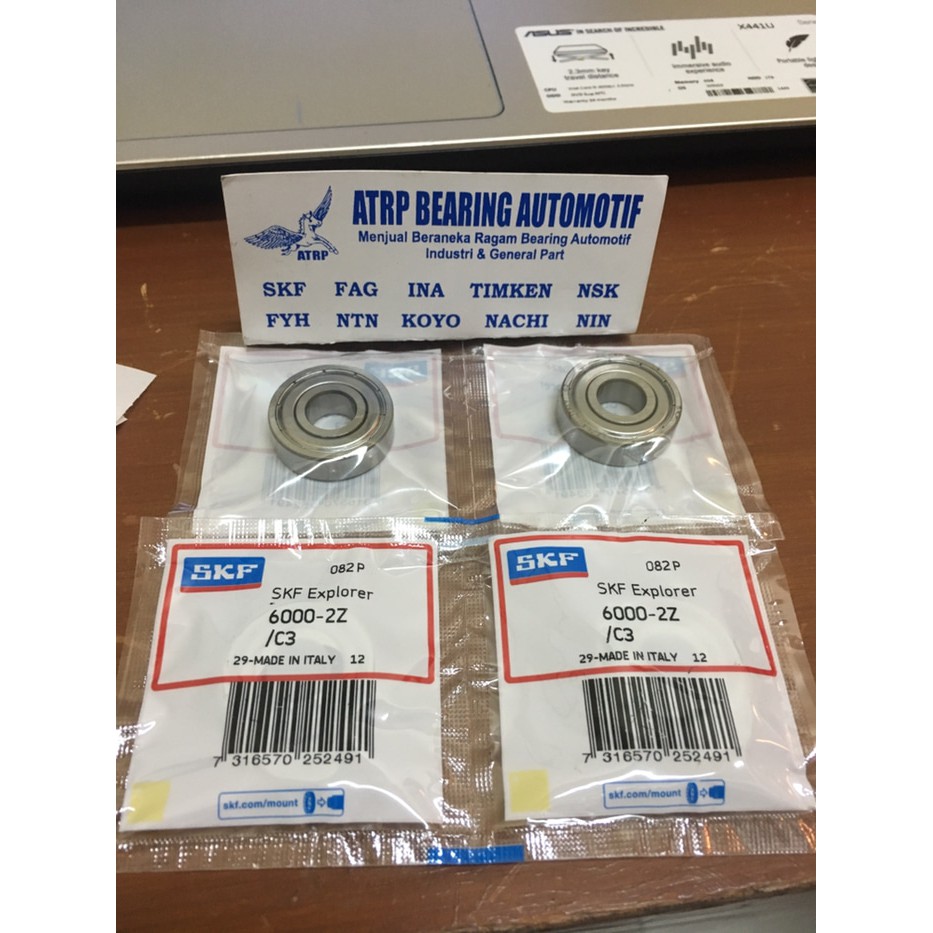 BALL BEARING 6000 2Z/C3 6000 ZZ C3  SKF ORIGINAL