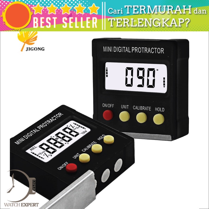 Bisa COD Alat Ukur Sudut Kemiringan Digital Protractor Inclinometer Level with Magnetics Angle Measuring - JIGONG JIG-RT001