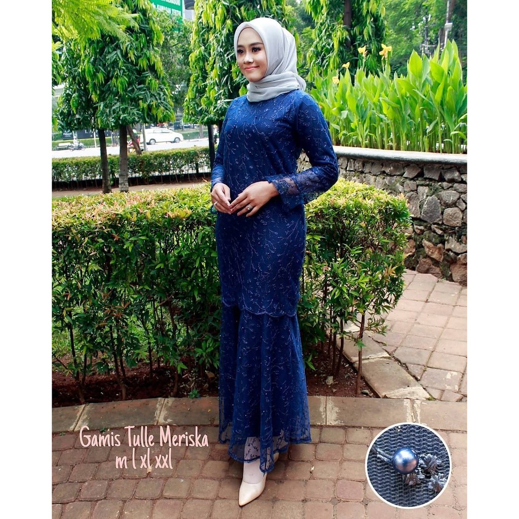 Gamis Meriska/gamis tulle Meriska/ baju kondangan/ baju pesta/ baju brokat/ gamis brokat/Gamis pesta