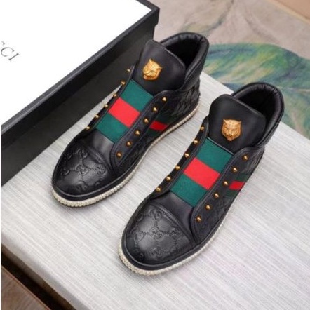 sepatu pria sneaker boots gc mirror quality shoes men cowok P1SHOES kulit hitam