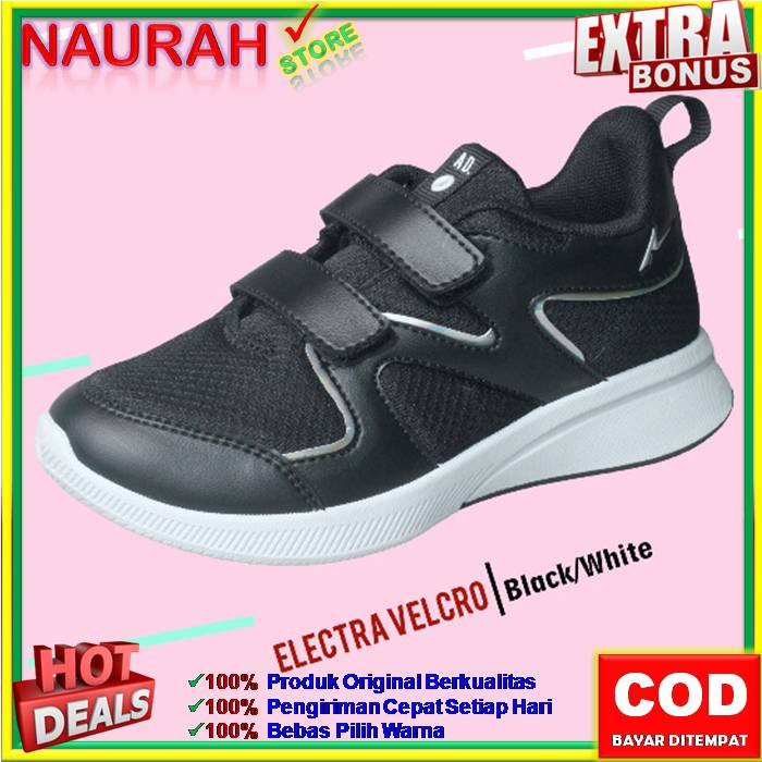 ANDO ELECTRA VELCRO 100% ORIGINAL Sepatu Sekolah PAUD TK SD Free Ongkir Plus Box