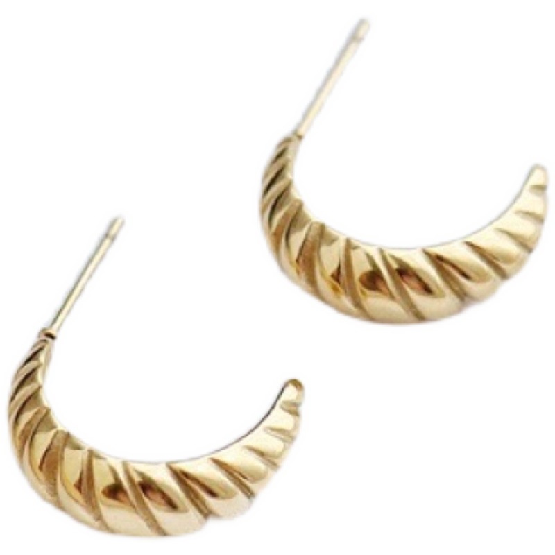 Anting Hoop Hypoallergenic Bentuk Lingkaran Bahan Stainless Steel Tahan Air Untuk Wanita