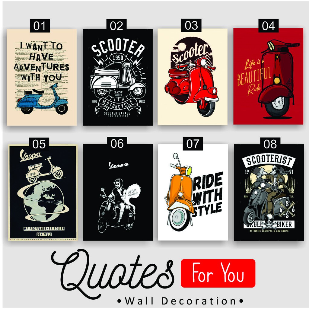 Quotesforyou Hiasan Dinding Vespa Walldecor Pajangan Rumah Poster Kayu Murah Shopee Indonesia