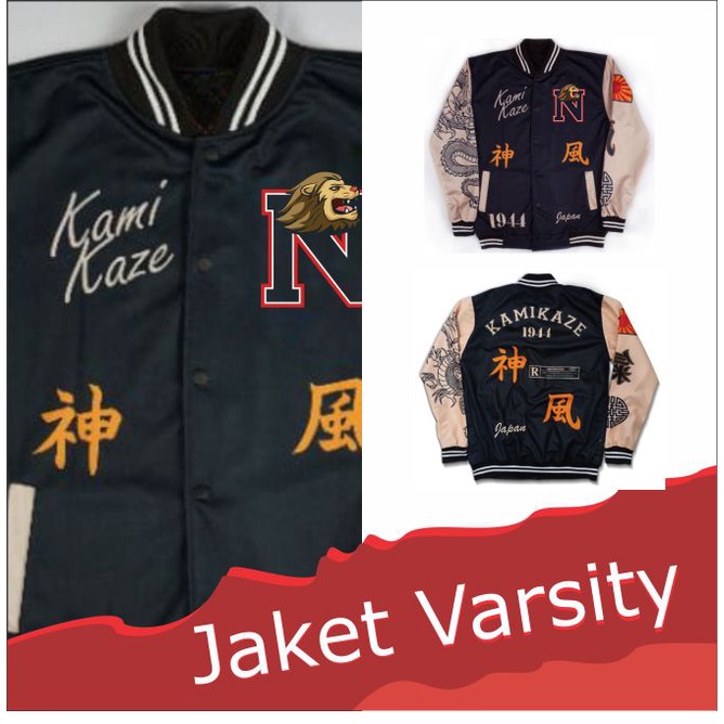 Varsity Jacket Baseball Original Kamikaze Hustle Pria Wanita COD-1
