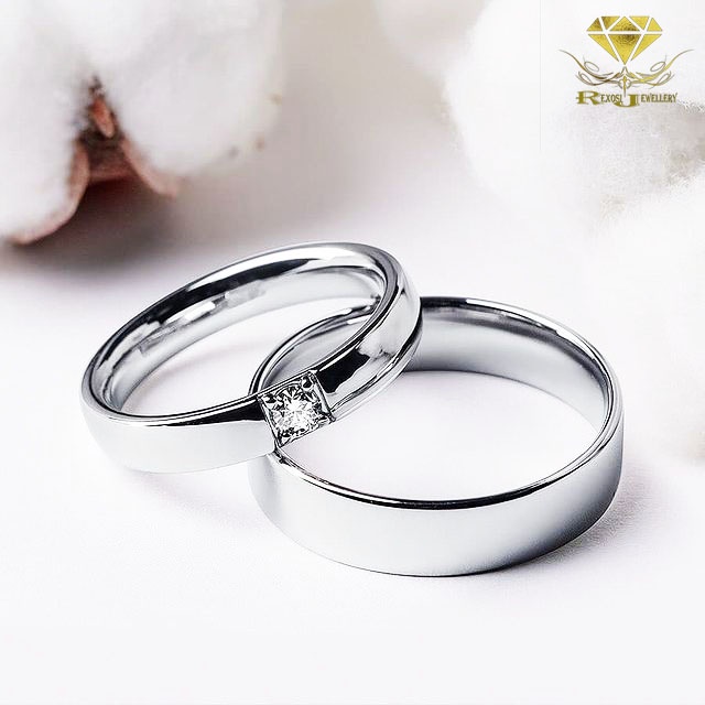 Cincin Couple Emas Berlian Eropa ASLI ORI Tunangan Kawin Nikah Pernikahan Wedding Pria Wanita NKZ70