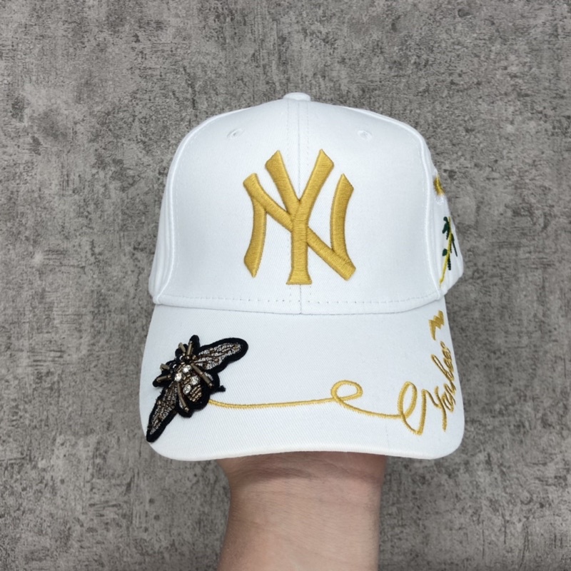 MLB NY YANKEES BEE BASEBALL CAP / TOPI MLB BEE NEW YORK YANKEE MIRROR 1:1 PERFECT COPY