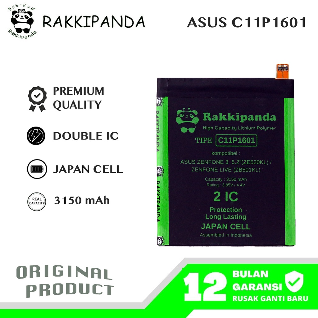 R/K- RakkiPanda - C11P1601 Asus Zenfone 3 - 5,2&quot; ZE520KL / Zenfone Live ZB501KL Batre Batrai Baterai