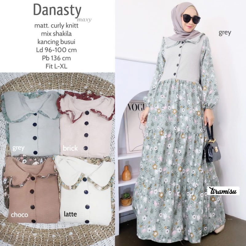 Danasty Rania Maxy By TIRAMISU • Maxi Dress Gamis Wanita Muslim Kekinian