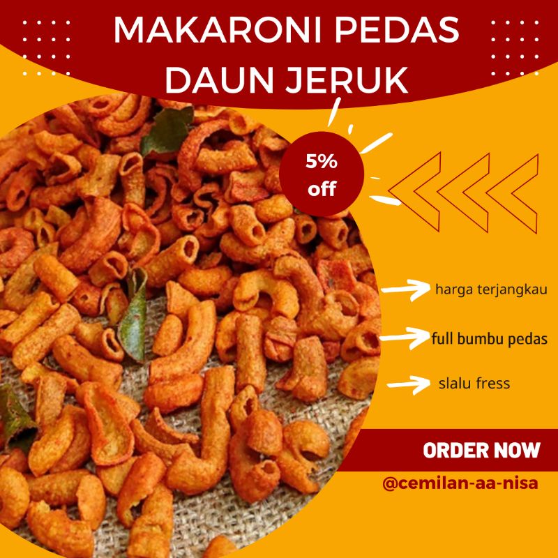 

cemilan makaroni pedas bantet daun jeruk snack viral murah cod