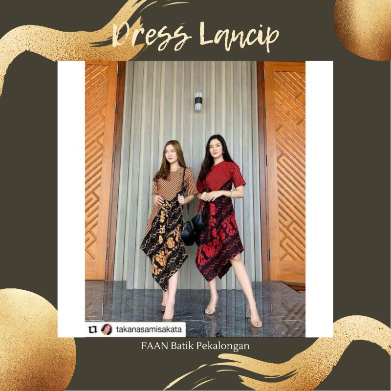Jual DRESS CANTIK KEKINIAN KEREN DRESS BATIK KEKINIAN || DRESS