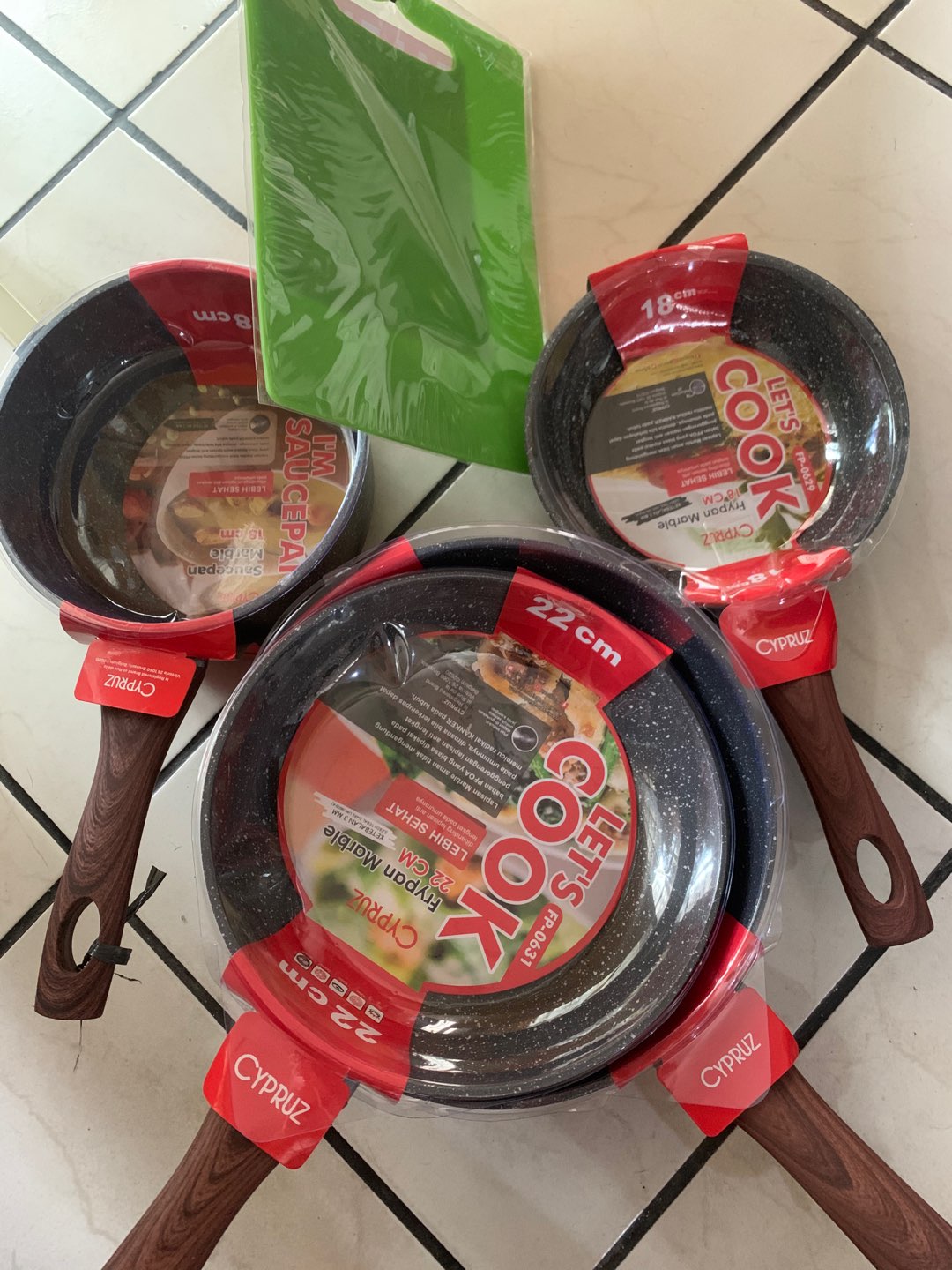 Fry Wok 24cm & Fry Pan 22cm Cypruz Marble