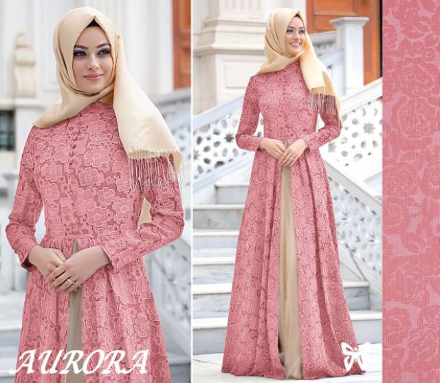 ELDE 5 - SALE Aurora maxi baloteli embosh fariasi depan kancing bungkus rok bawah ada lapisan spandek LD 90CM PANJANG 130CM