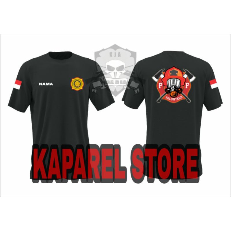 Kaos damkar/Baju Pemadam/Atasan Pria Wanita Damkar Pemadam kebakaran Indonesia Lengan Pendek