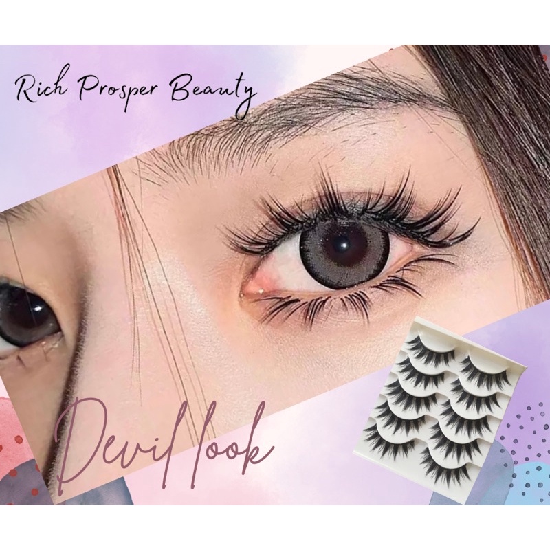 3-5 PASANG LITTLE DEVIL EYELASH - Pairs  Of Makeup Thick False Eyelashes Single Cluster Segmented Little Devil Eyelash Extension