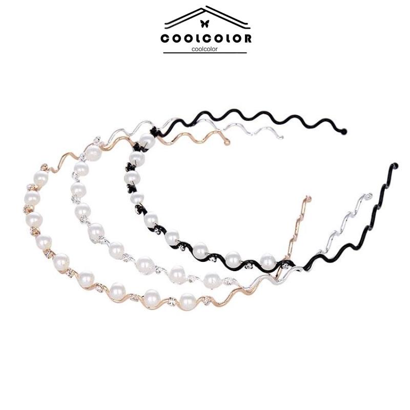 COD Mutiara Jepit Rambut  Bando Berlian Gaya Korea Wanita Headband Aksesoris Rambut- cl