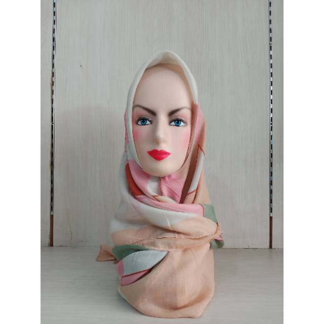 jilbab segi empat motif, bahan wolfis