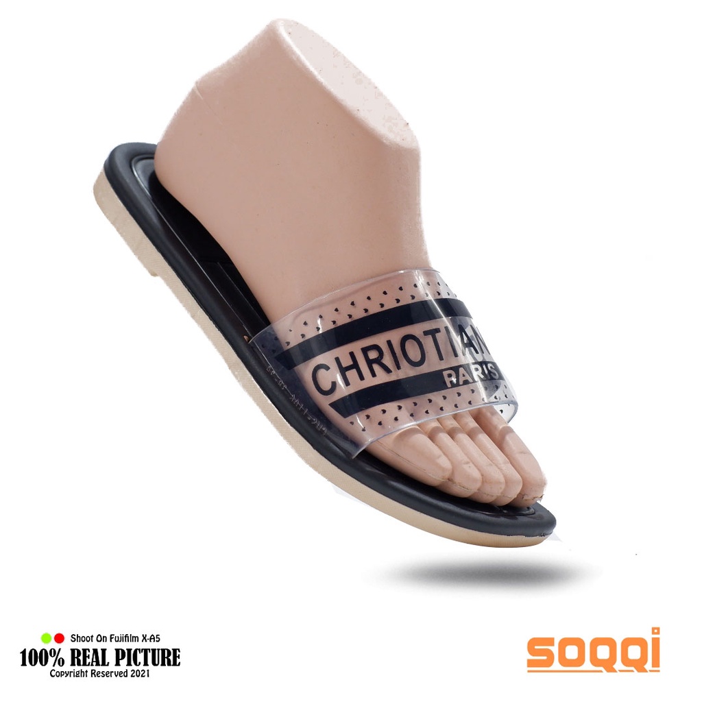 Sandal slop wanita import jelly korea original sendal selop cewek dewasa karet jely model casual slip on branded Soqqi-BL 1176 53B promo murah keren cod 37-40